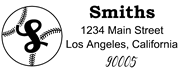 Baseball Outline Script Letter S Monogram Stamp Sample